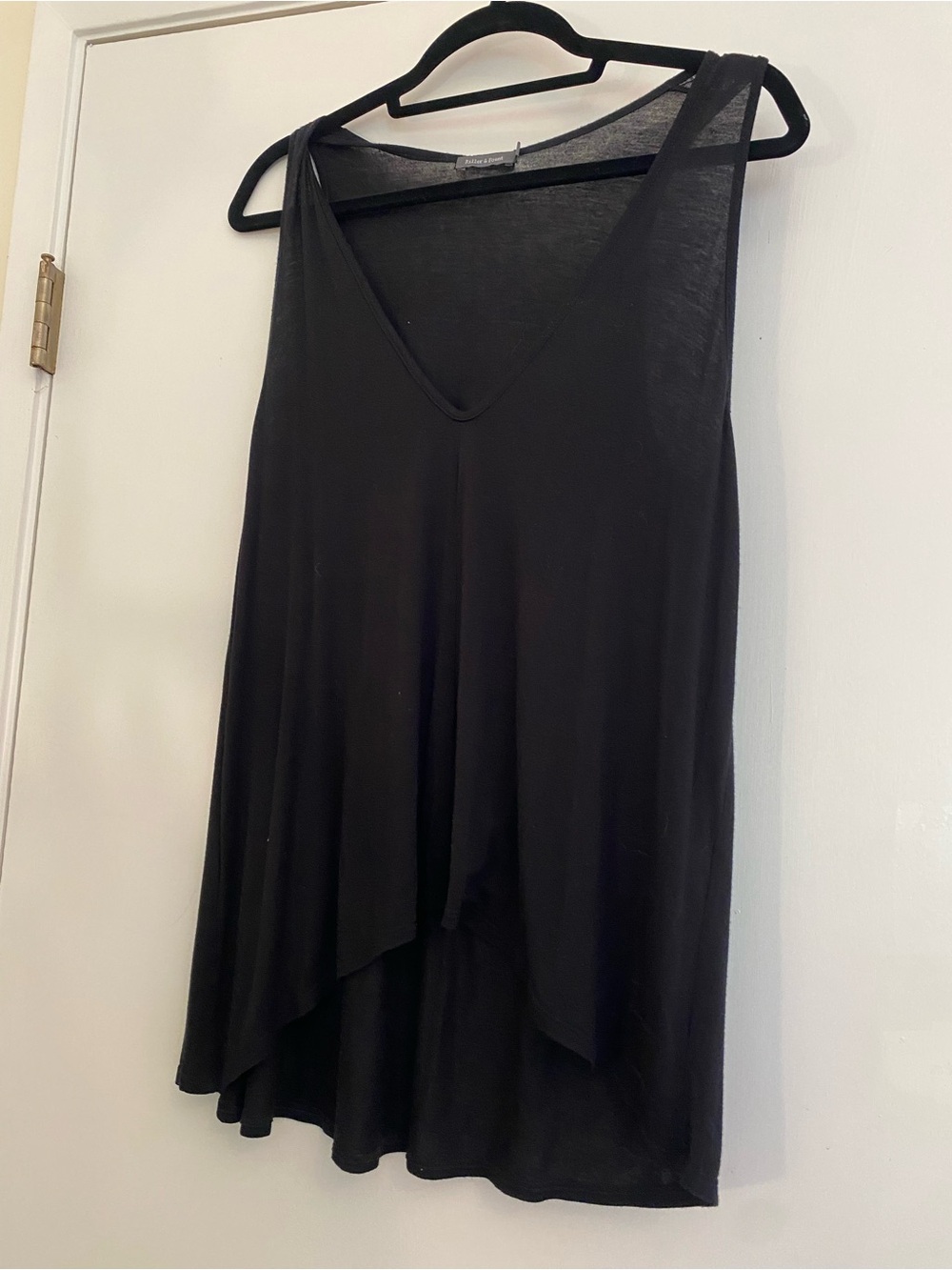 Riller & Fount Black Layered V-Neck Sleeveless Tank